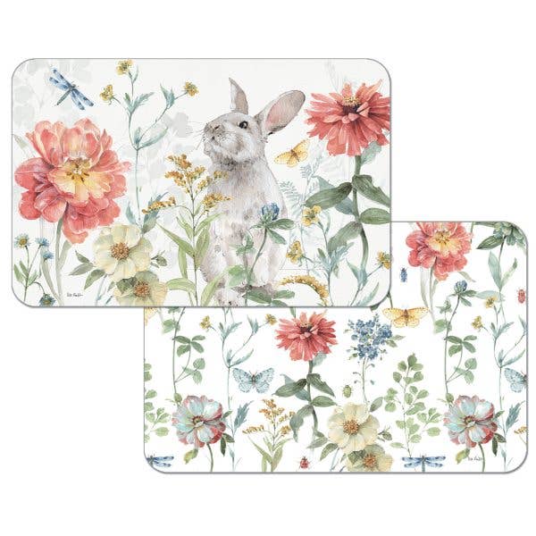CounterArt/Highland Home/Thirstystone/CoasterStone - Spring Meadow Bunny Reversible Rectangular Plastic Placemat