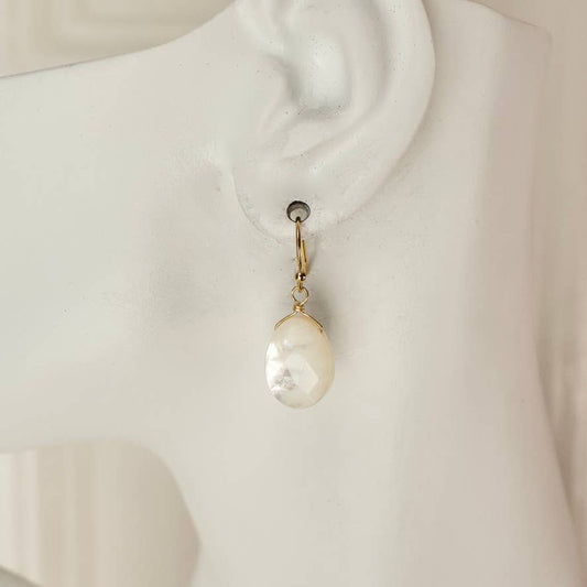 a.v. max - Faceted Mother of Pearl Earring: Silver