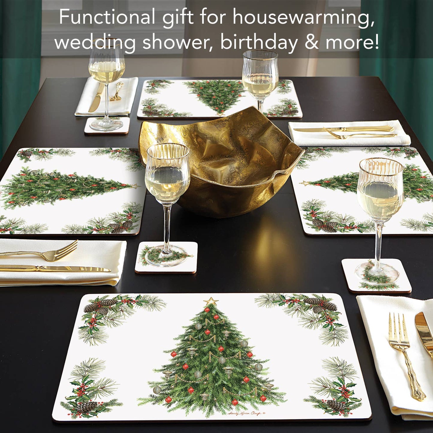 CounterArt/Highland Home/Thirstystone/CoasterStone - Cala Home "O' Christmas Tree" Decorative Hardboard Placemat