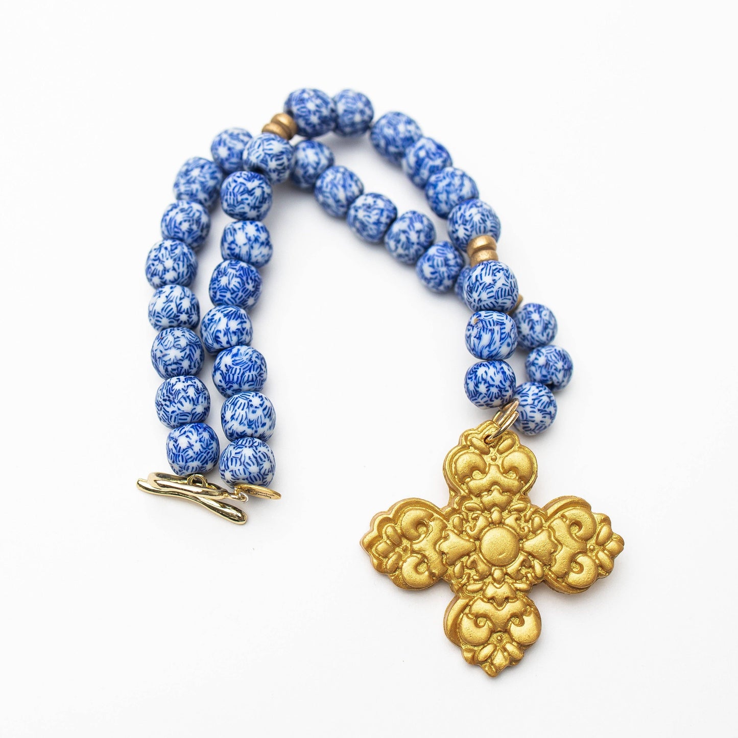 Hidden Truth Jewelry - Blue and White Glass with Andrea Cross