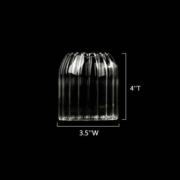 Sweet Home Deco - Stripes Clear Bud Vases, Borosilicate Light Weight Glass: 8''T