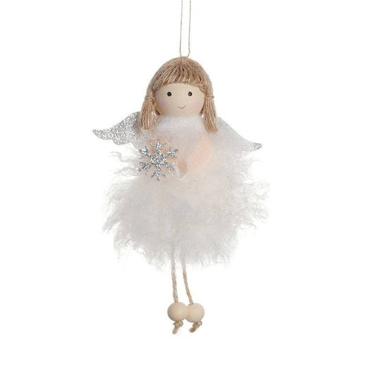 Ekartini - Christmas Plush Angel Girl Ornament: WHITE