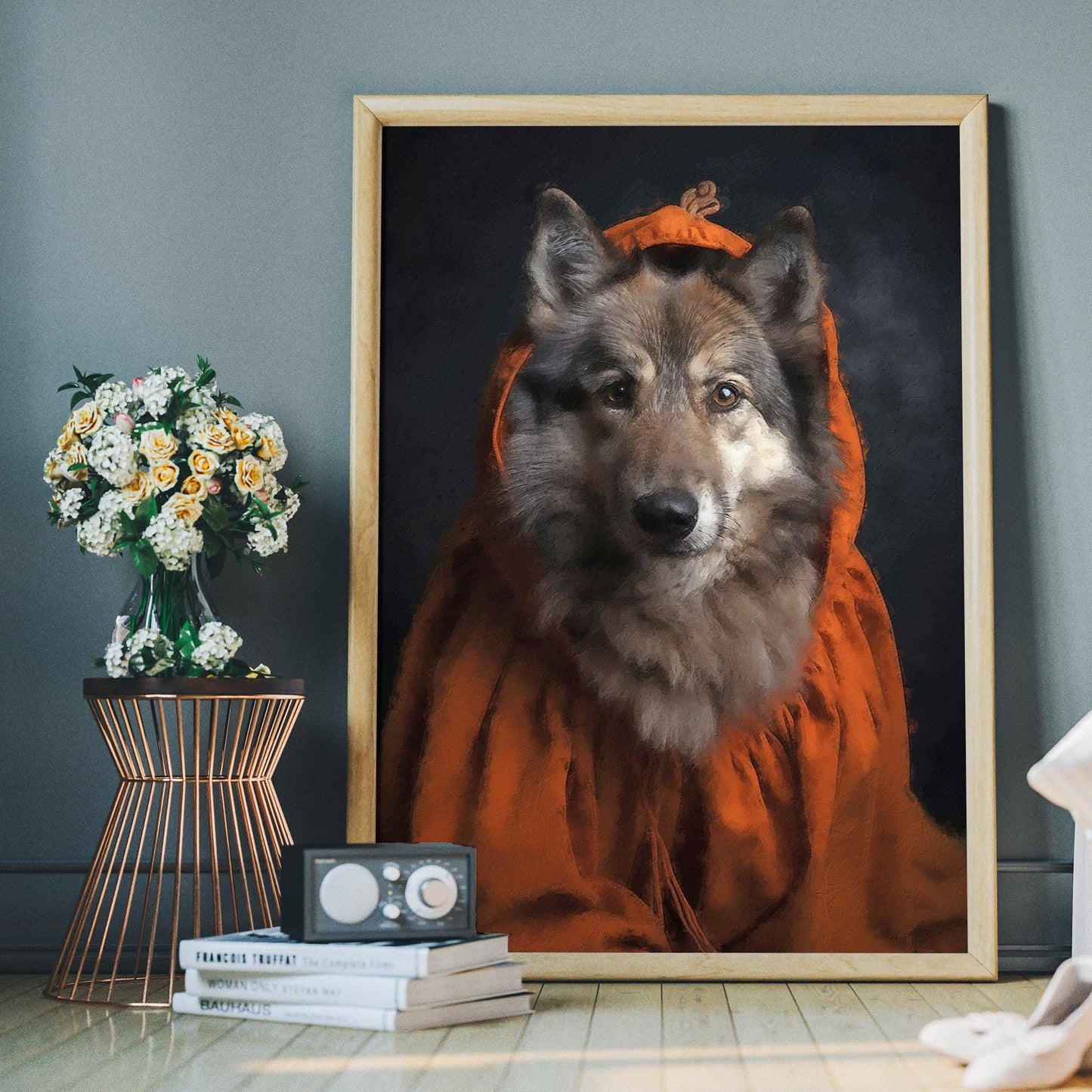 Ink & Drop - Halloween Wolf Animal Portrait Print: 11 ¾ x 15 ¾ in | 30x40 cm / Matte