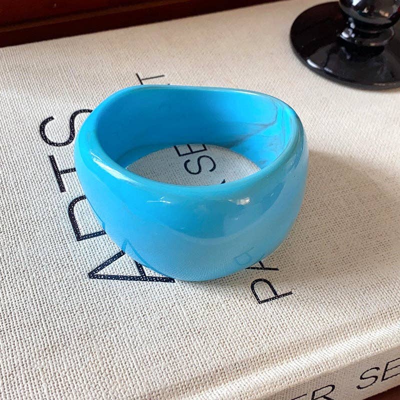 Dipped Shop - Multi-color Wide Irregular Simple Acrylic Bracelets DP25D620: Red