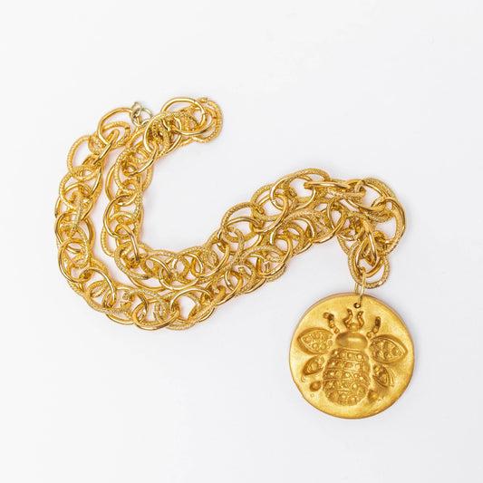 Hidden Truth Jewelry - Gold Chain with Bee Medallion