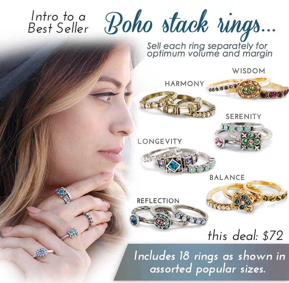 Sweet Romance Jewelry - Boho Stack Rings Intro Deal DEALSTACK: Pre-Assorted