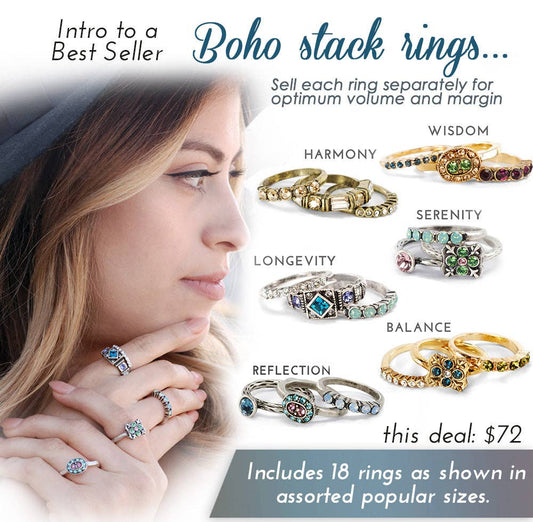 Sweet Romance Jewelry - Boho Stack Rings Intro Deal DEALSTACK: Pre-Assorted