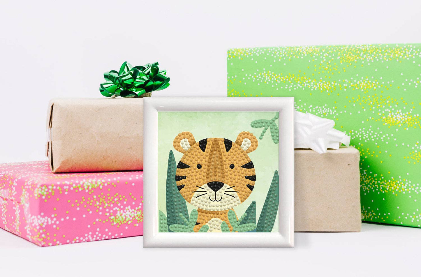 DIAMOND DOTZ® - Diamond Dotz Woodland Tiger Framed Kit - 4.0" x 4.0"