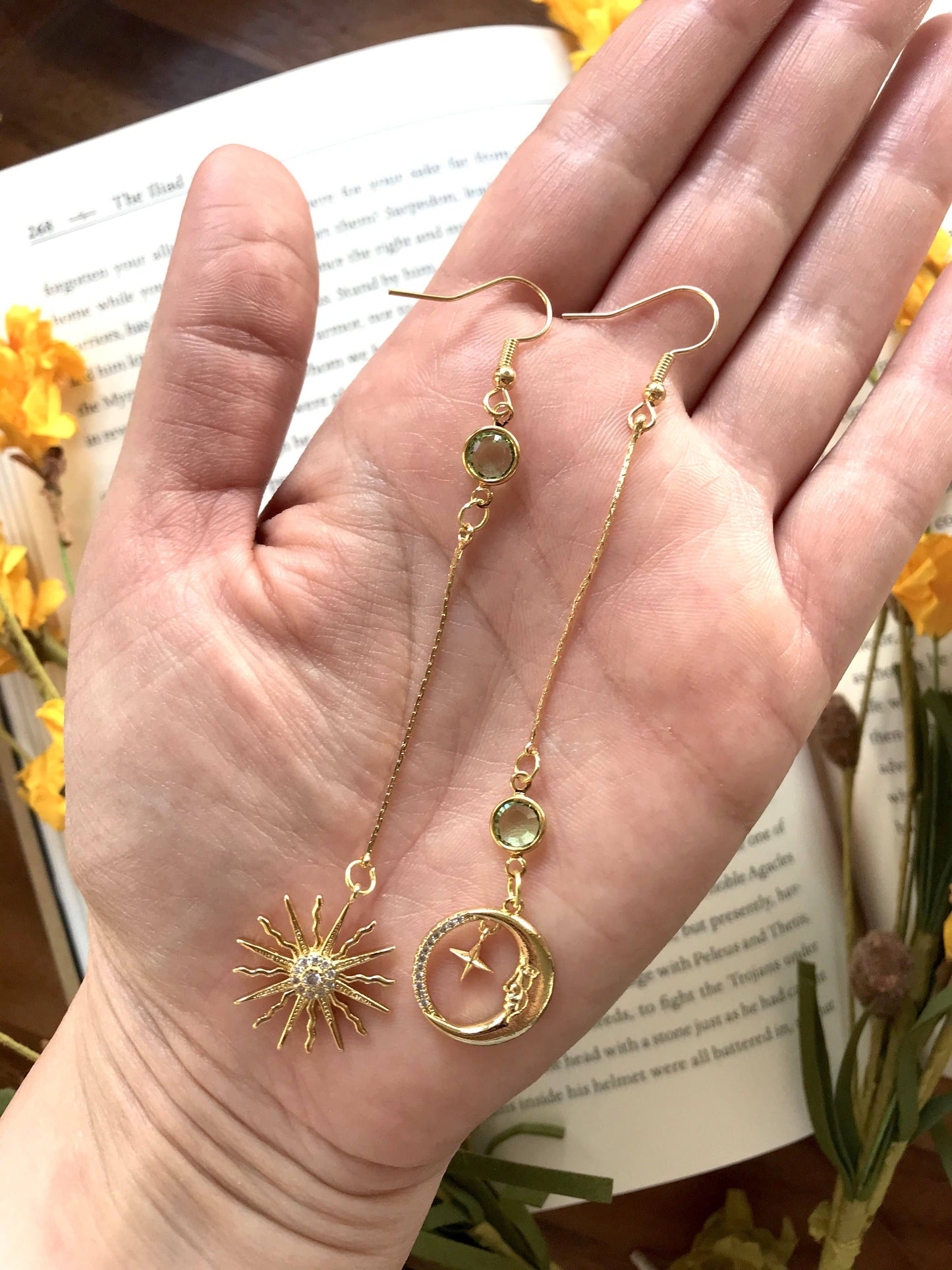 XTRA by Stacey - The Sun and Moon Earring - 12 Birthstone Options: SEPT-Sapphire