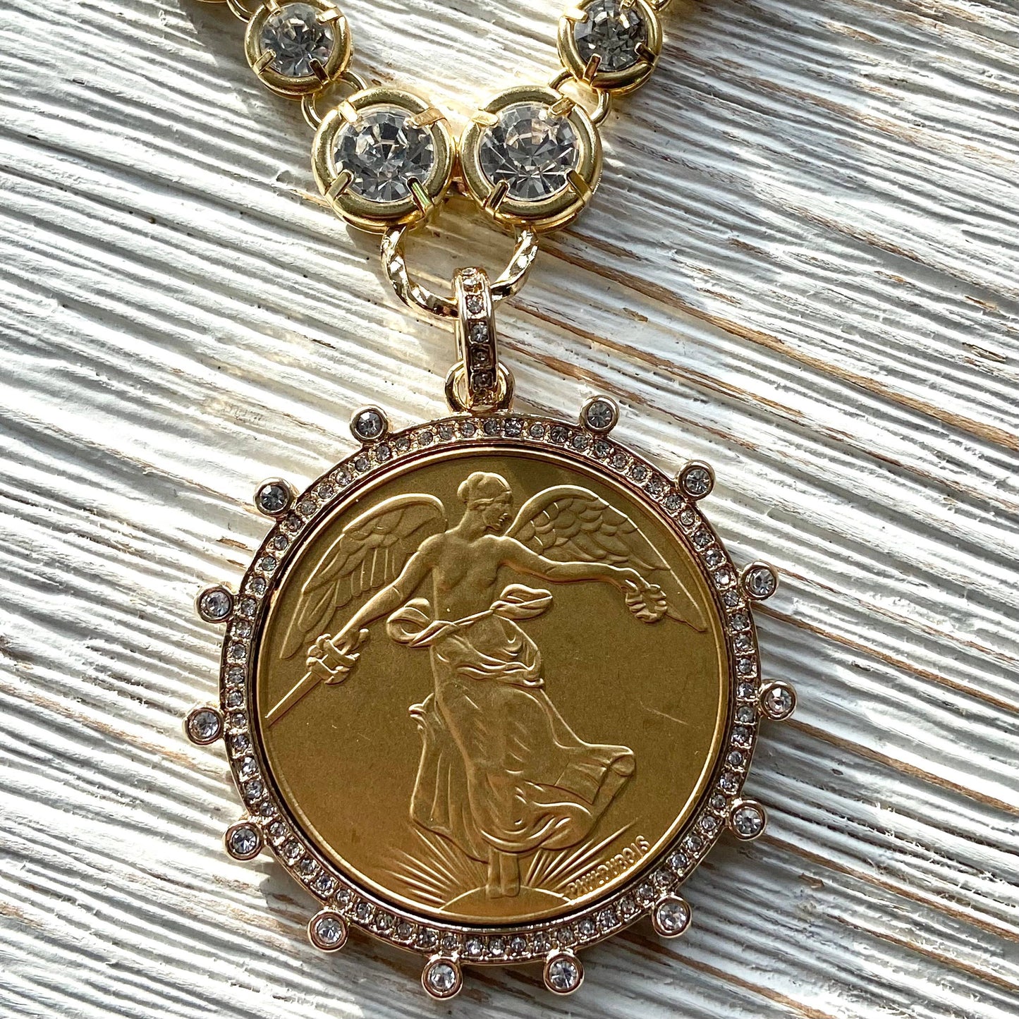 VB&CO Designs Handmade Jewelry - Gold french peace coin jewelry boutique style