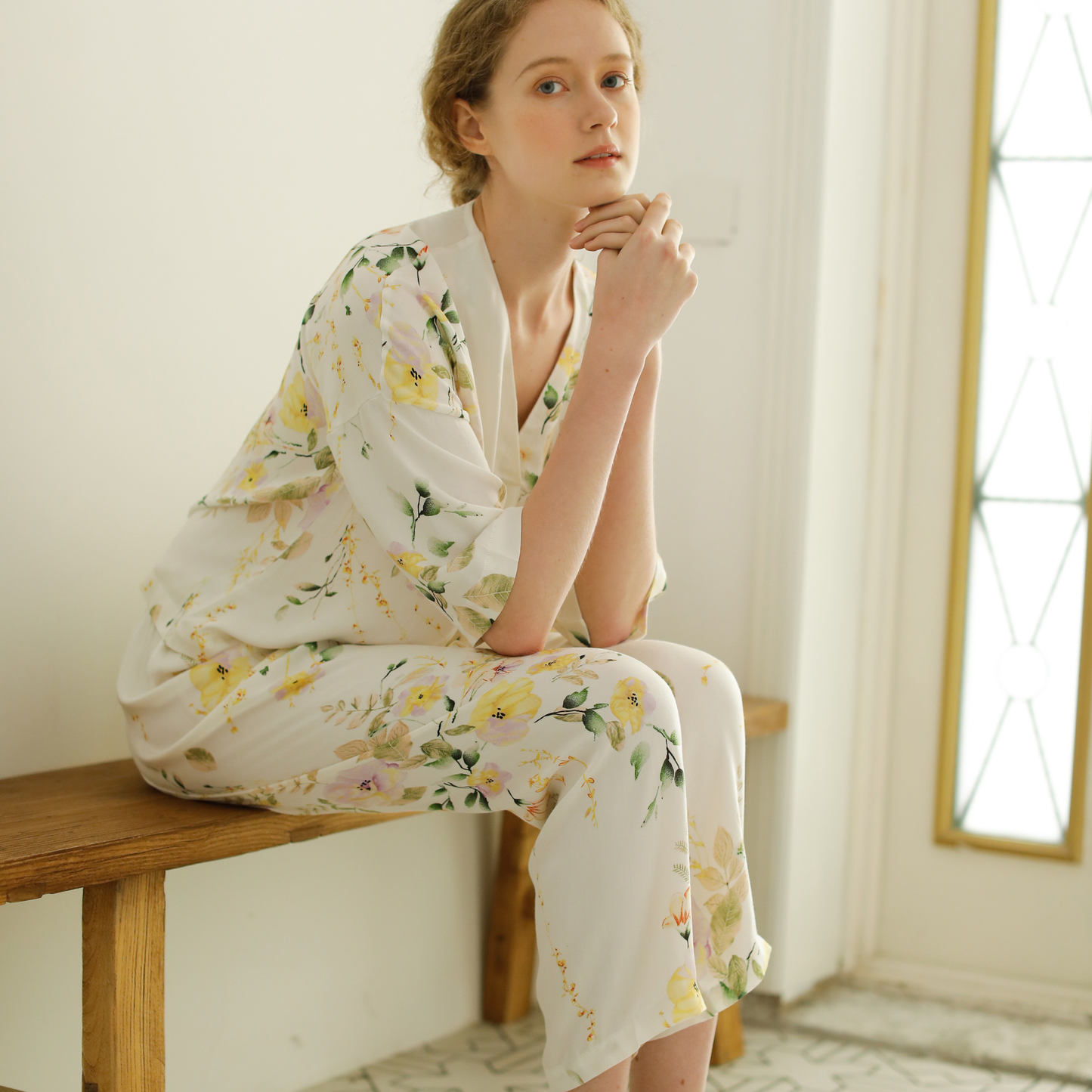 DrifWoo - Floral Pajamas Set Fashion Sleepwear Women Comfy PJS: M