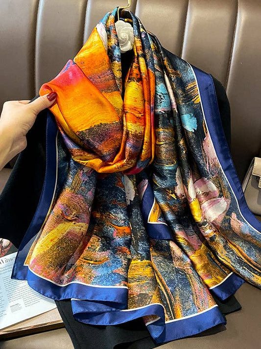 UZ Wholesale Store - Printed Sun Protection Shawl&Scarf: BLUE / One_size