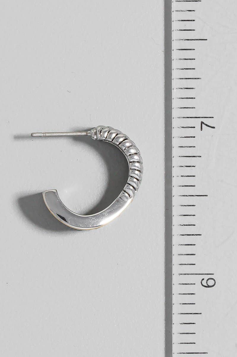 The Looks by Fame Accessories - Two Tone Cz Pave Layered Hoop Earrings: T