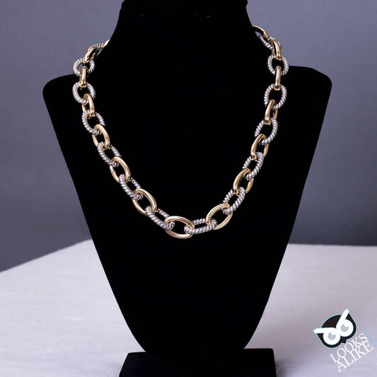 My Best Kept Jewelry - Two Tone Link Toggle Necklace