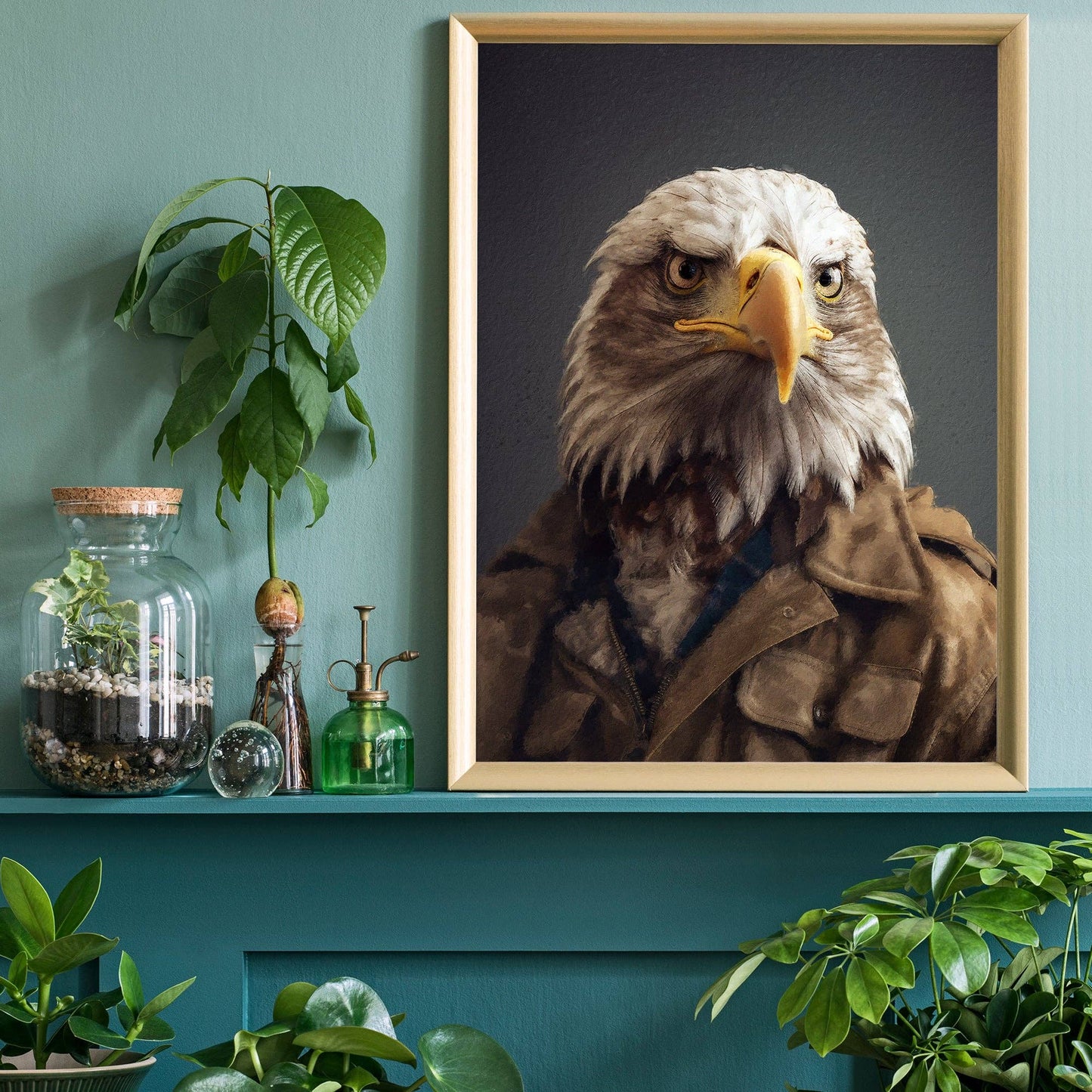 Ink & Drop - American Eagle Animal Portrait Print: 11 ¾ x 15 ¾ in | 30x40 cm / Matte