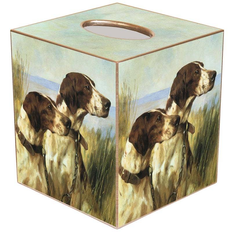 Marye-Kelley - Pointers Tissue Box Cover: Paper Mache