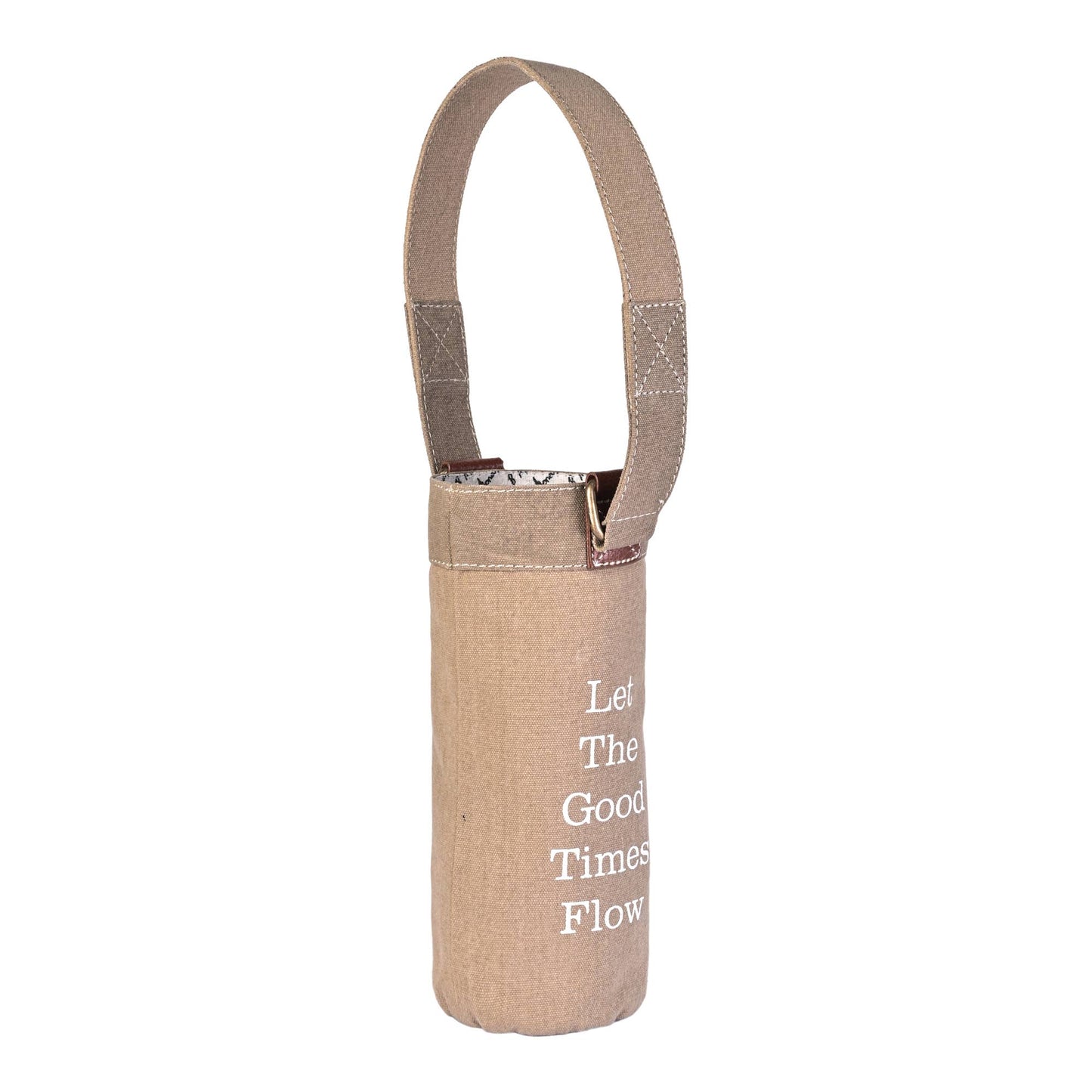 Mona B. - GOOD TIMES FLOW Up-Cycled Canvas Wine Tote Bag