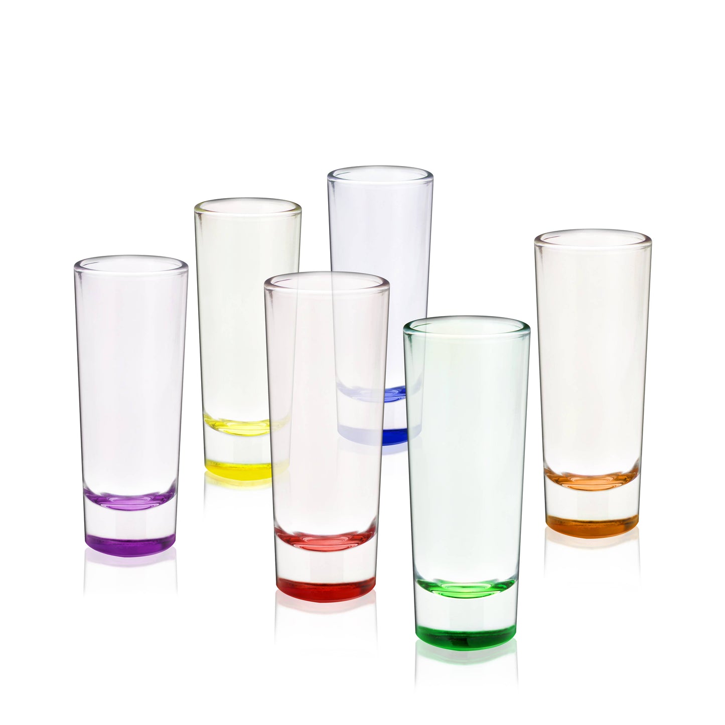 TRUE - Shooter Multi-Colored Glass Shot Glasses - 2 oz - Set of 6
