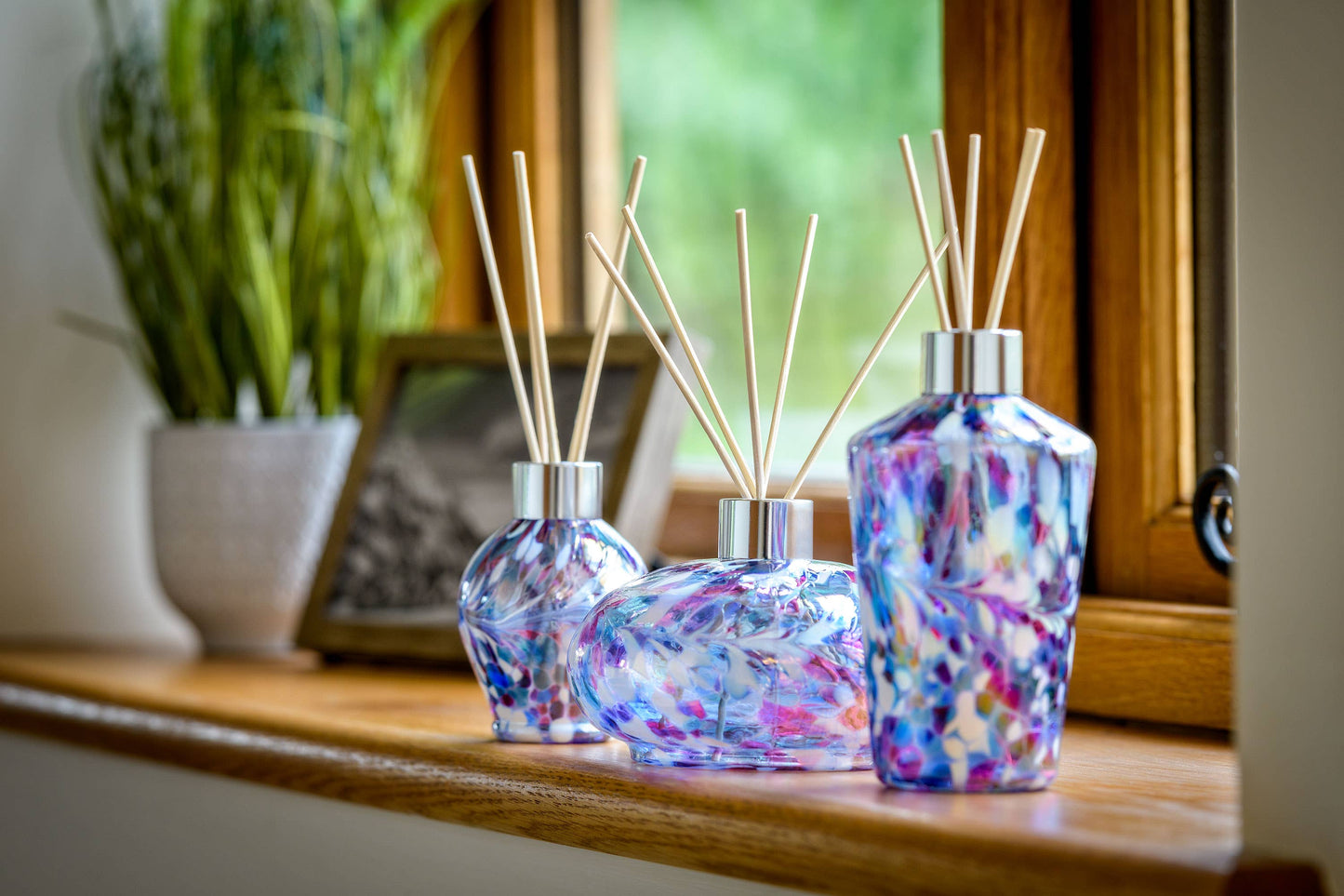 Sienna Glass - Reed Diffuser - Oval - Blue and Pink