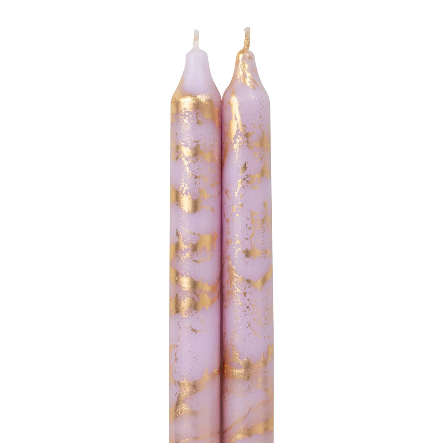 Northern Lights - 12" Decorative Taper Candles 2pk: Terra Cotta w/ Gold