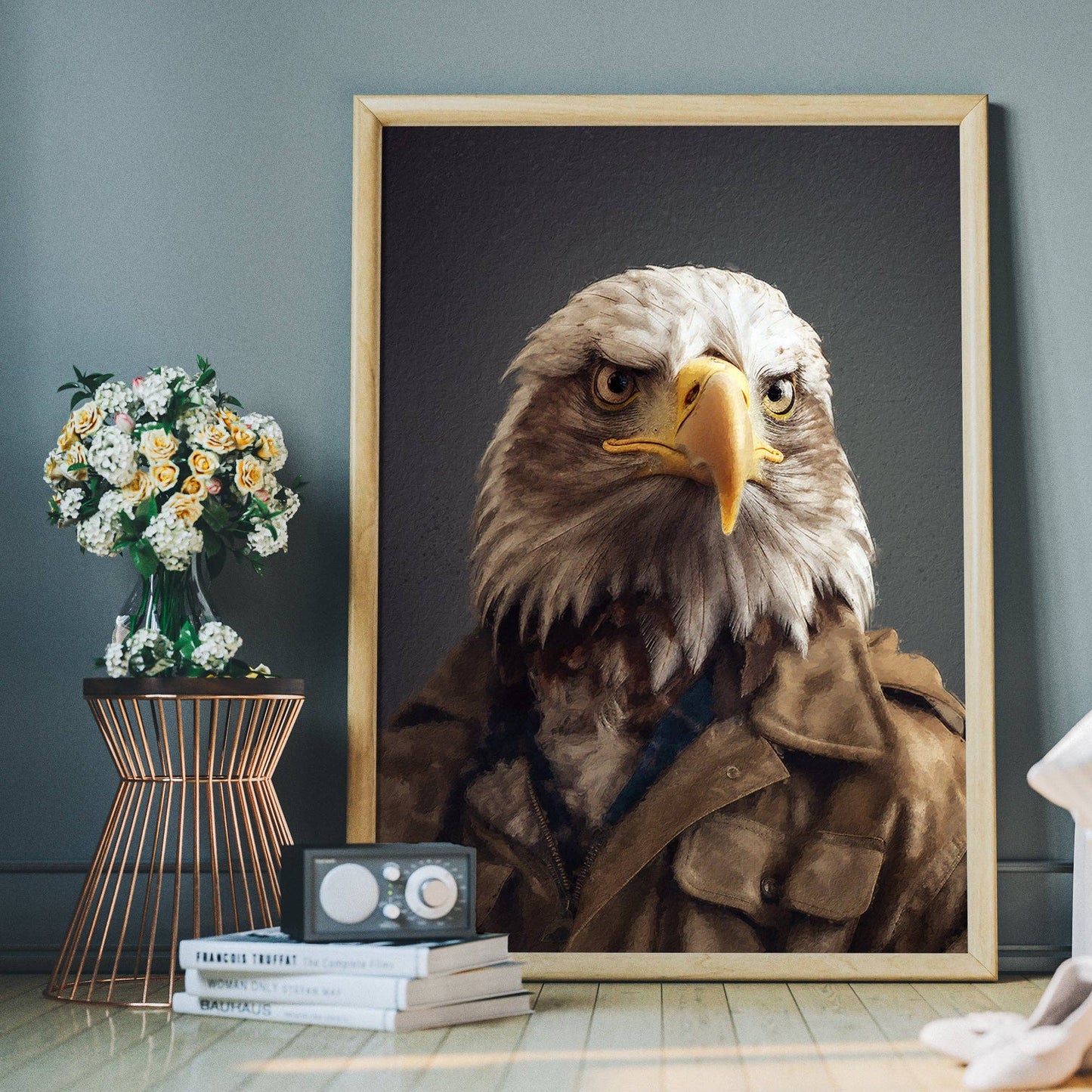 Ink & Drop - American Eagle Animal Portrait Print: 11 ¾ x 15 ¾ in | 30x40 cm / Matte