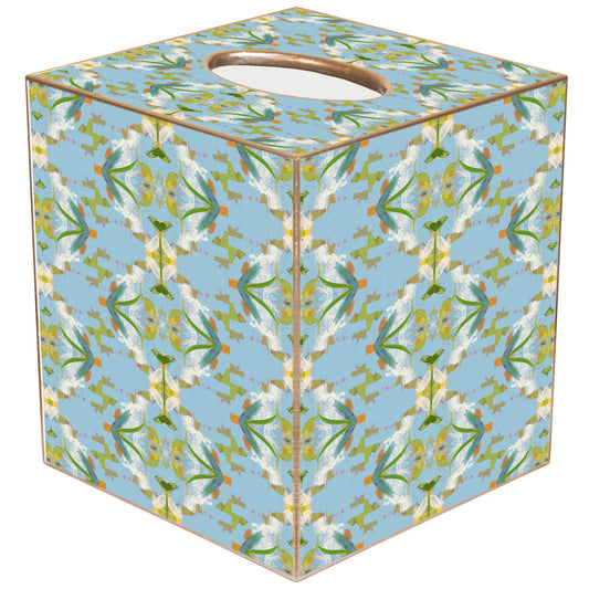 Marye-Kelley - English Garden Blue Tissue Box by Laura Park: Paper Mache