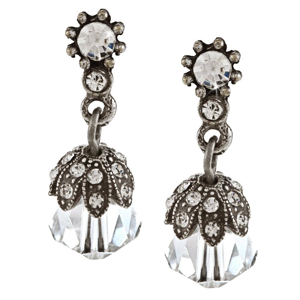 Sweet Romance Jewelry - Pearl or Crystal Wedding Earrings: CR - Crystal