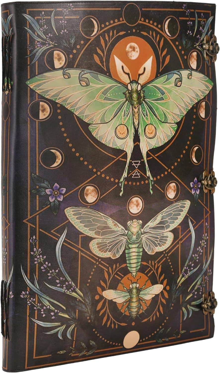 Tuzech Leather - Book of Spell LeatherBound Huge Journal Grimoire Print Diary: 22 Inches / Lady Green