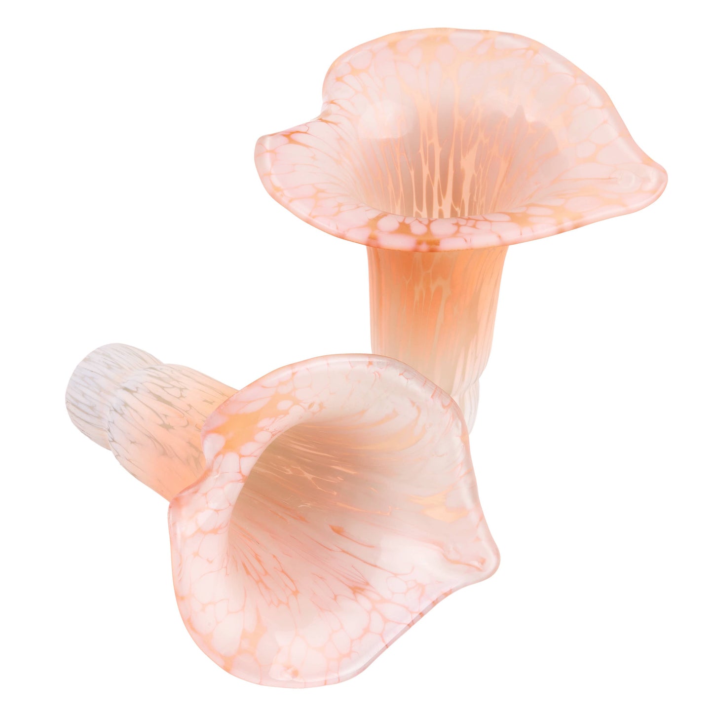 River of Goods - 20"H Peach Hand Blown Glass 5 Calla Lily Uplight Accent Lamp