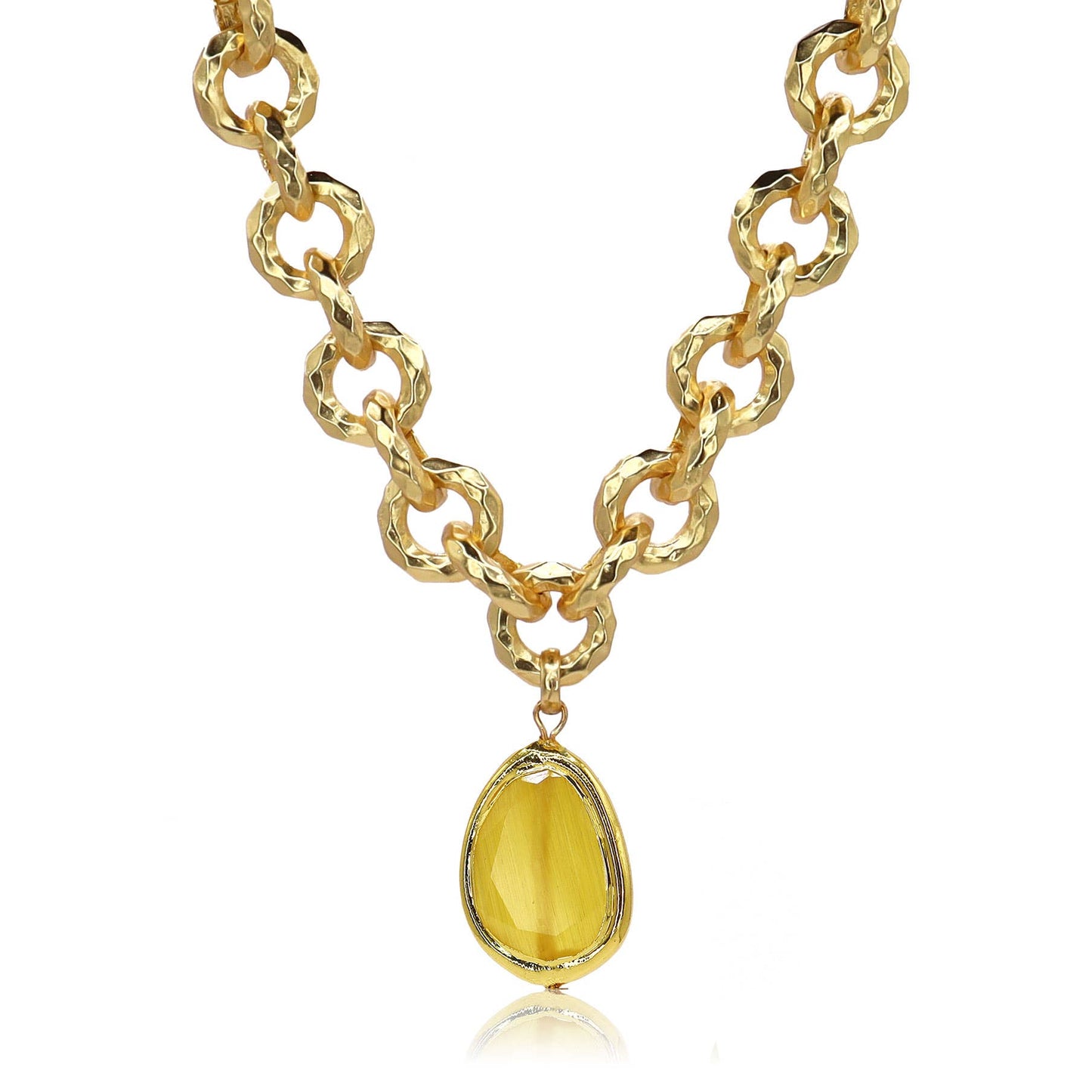 KARINE SULTAN - Vivid Gem & Luxurious Link Necklace: Cobalt Blue