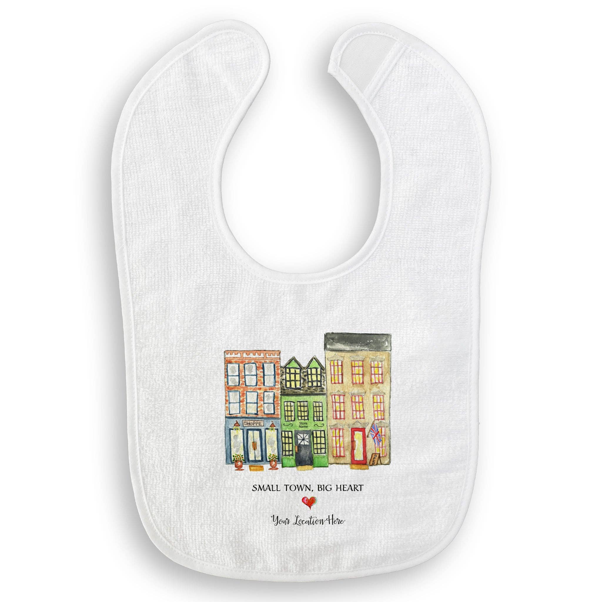 French Graffiti Small Town Big Heart with Location United Kingdom Guest Towel - Thumbnail 4