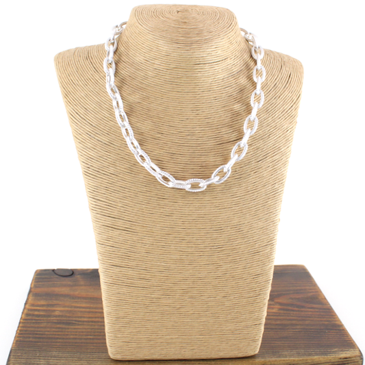 Pretty Persuasions - N23253 Textured Link Chain Necklace: 02 SL