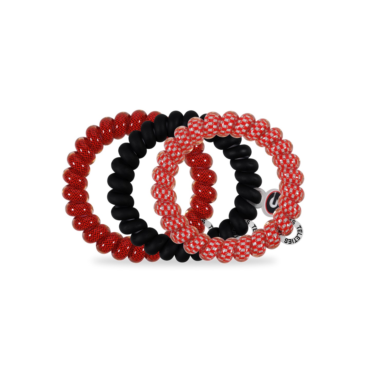 TELETIES - Spiral Hair Coils | Large | Go Dawgs! Hair Ties
