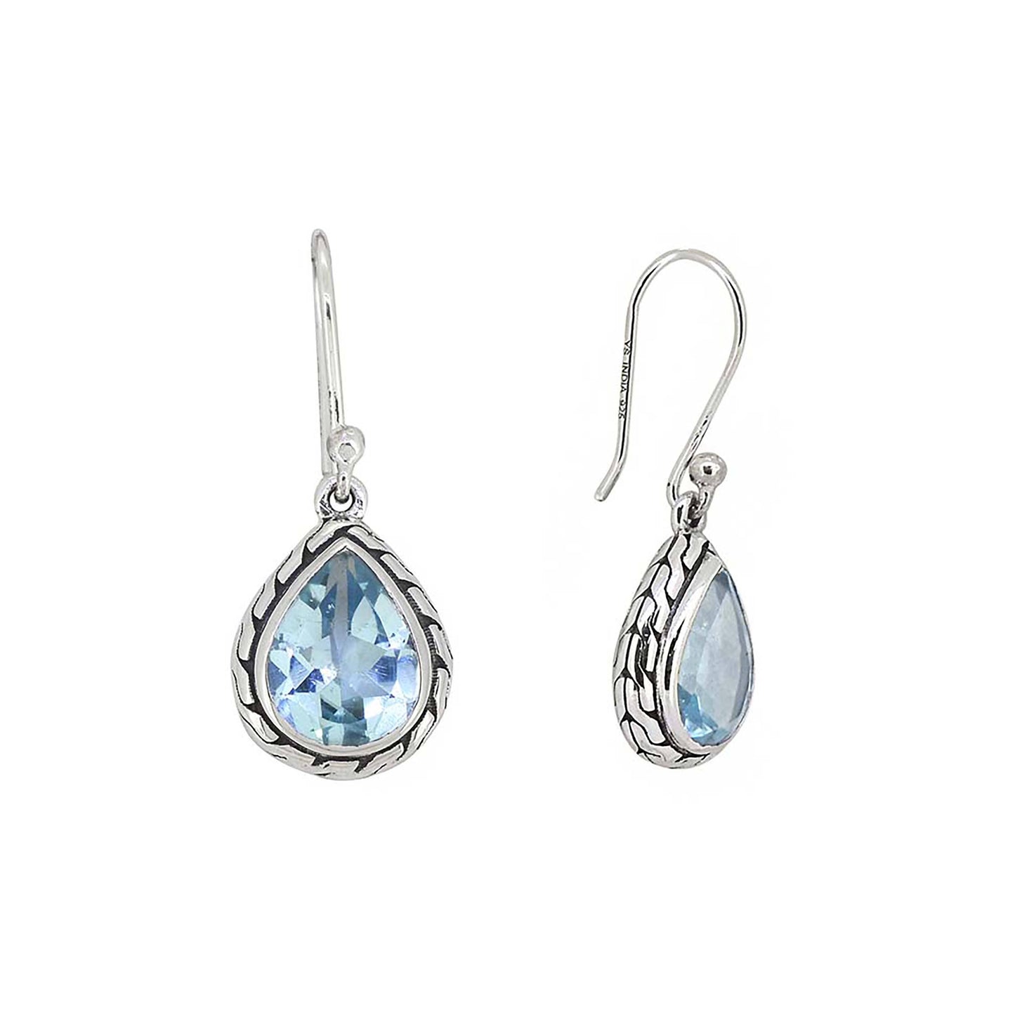 Tiramisu - 925 Sterling Silver Blue Topaz Gemstone Earring