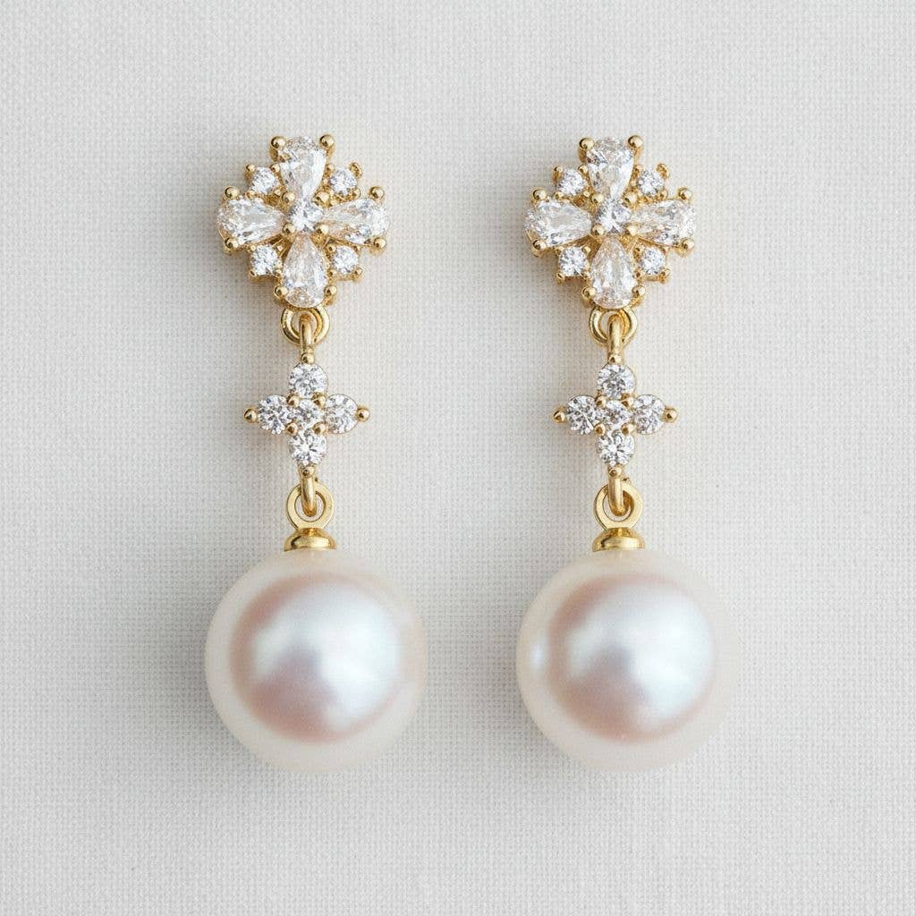 Ellemadera - Floral Aurora Gemstone Drop Earrings