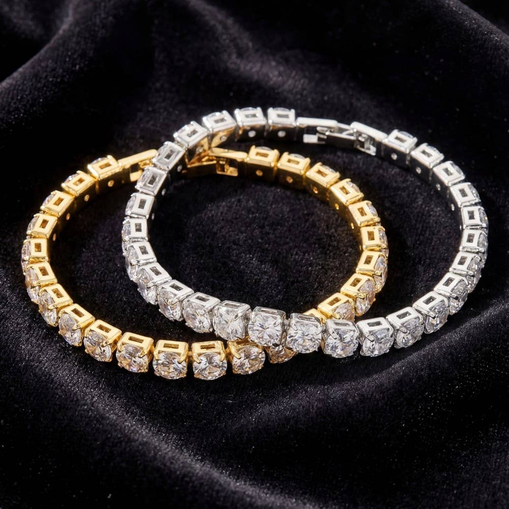 The Looks by Fame Accessories - Cz Studded Linked Bracelet: G