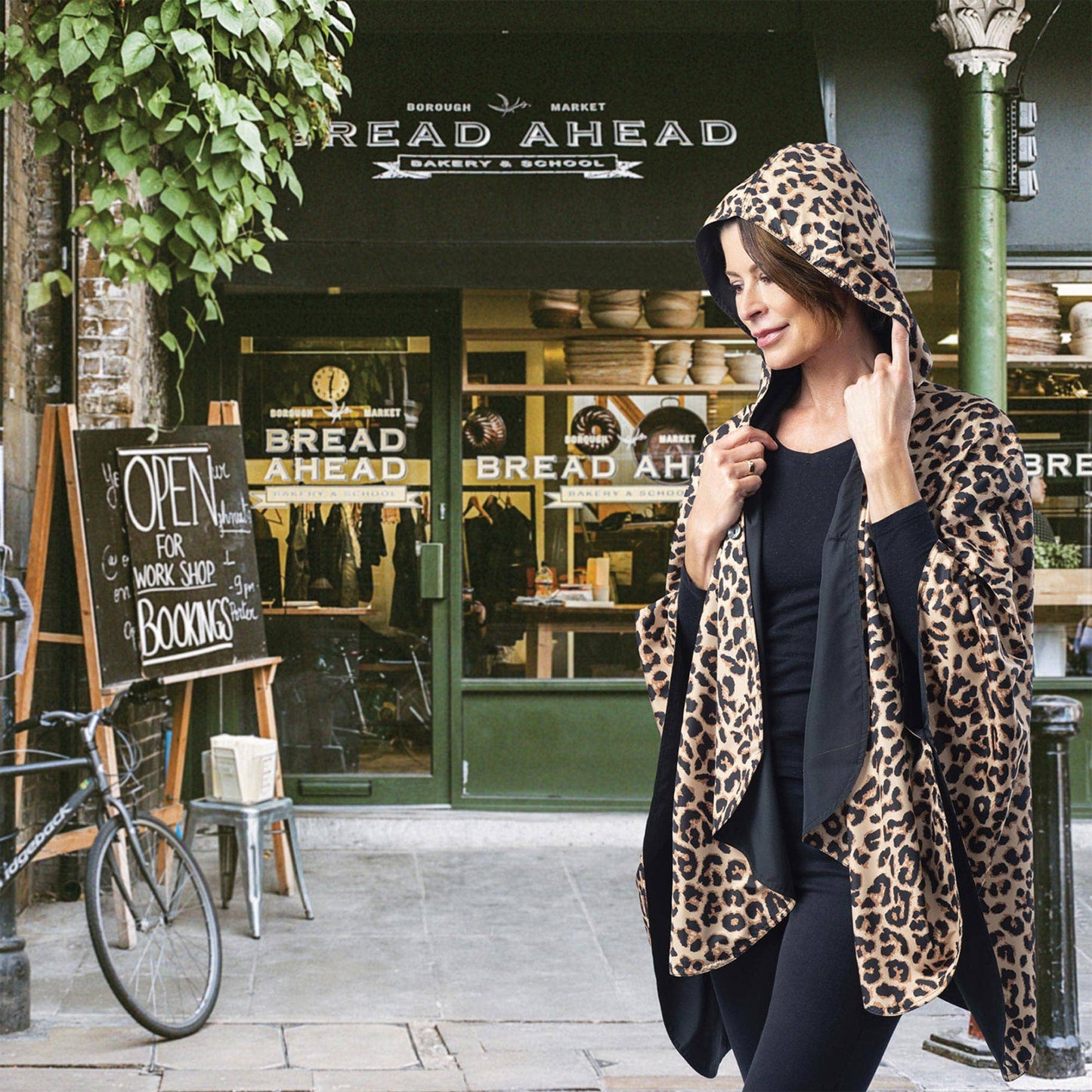RainCaper - Black and Leopard Rain & Travel Cape