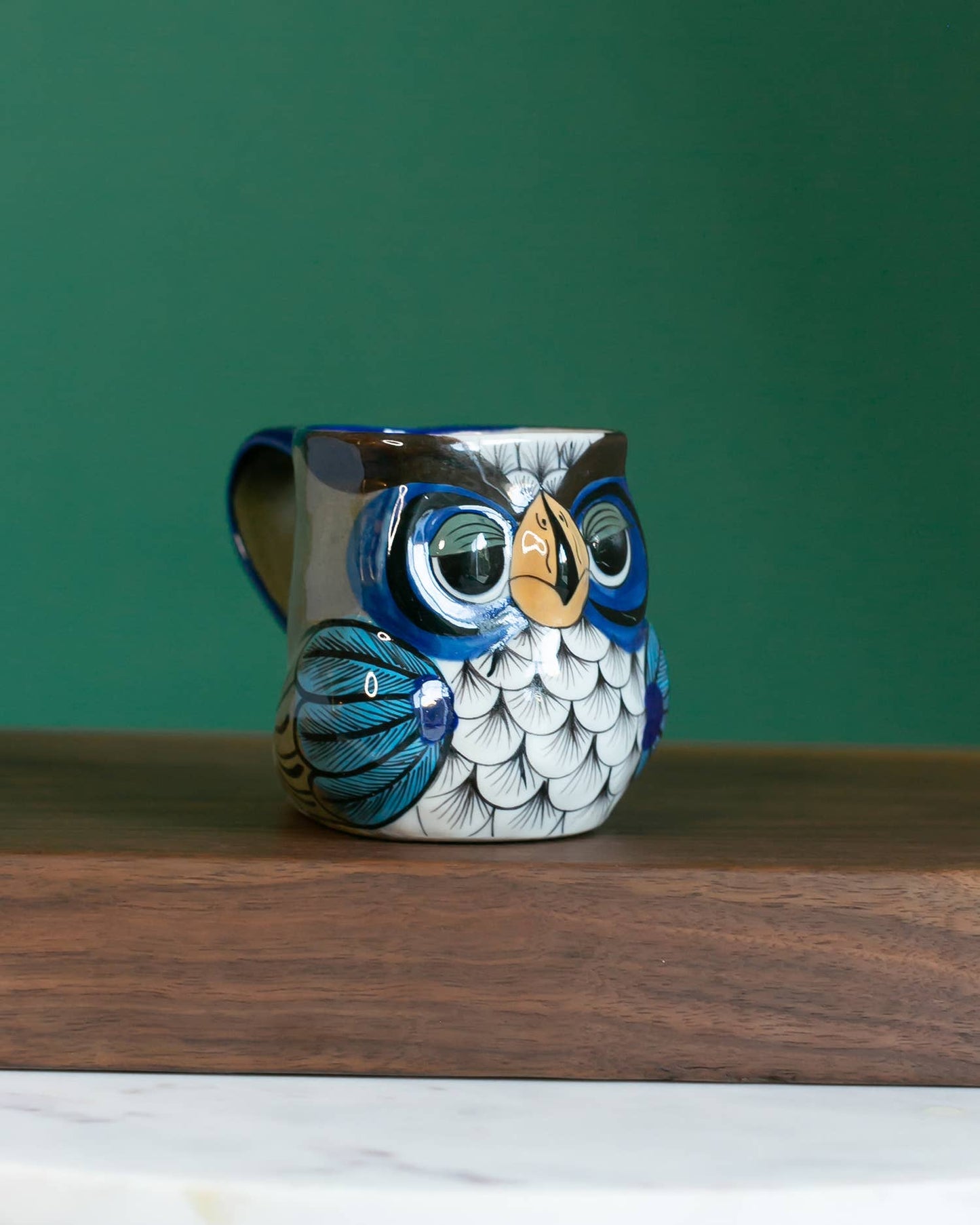 Lucia's Imports - Hand Painted Fair Trade Guatemalan Ceramic Owl Coffee Mug