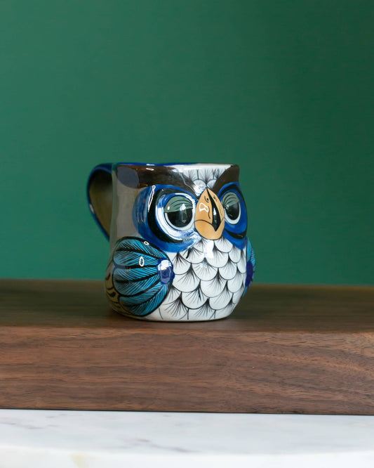 Lucia's Imports - Hand Painted Fair Trade Guatemalan Ceramic Owl Coffee Mug
