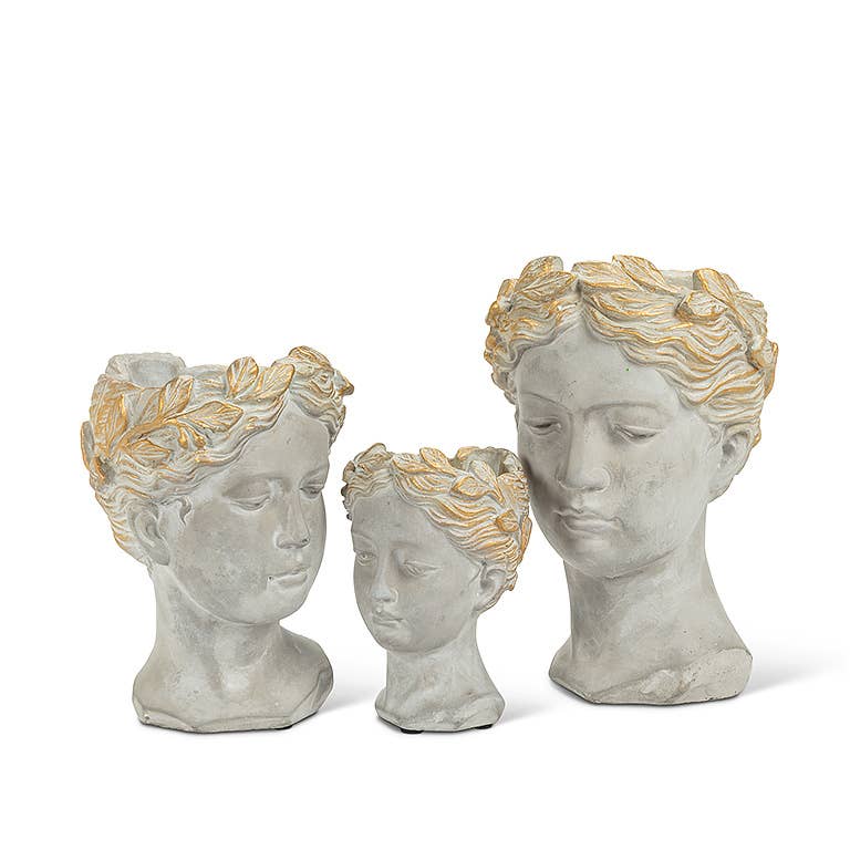 Abbott - Small Woman Head Planter-8.5"H