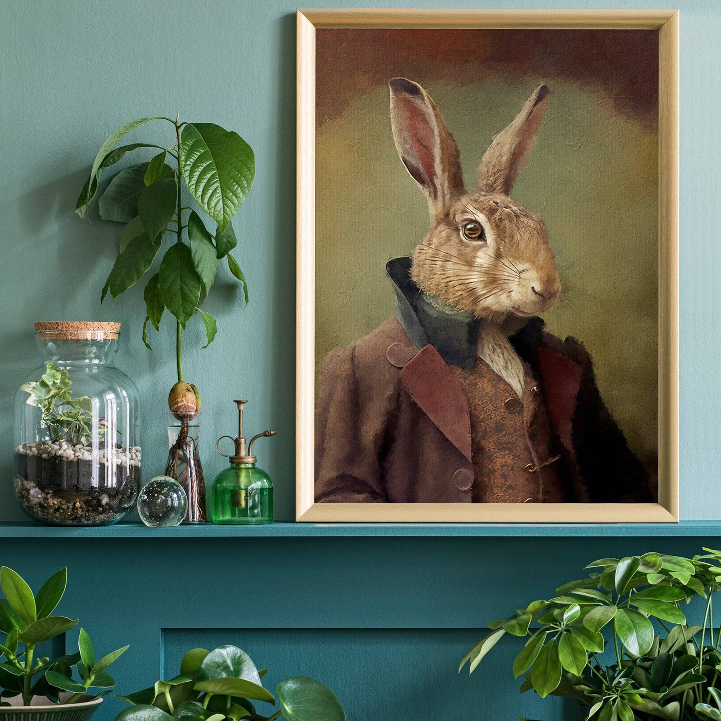 Ink & Drop - Hare Animal Head Print: 11 ¾ x 15 ¾ in | 30x40 cm / Matte