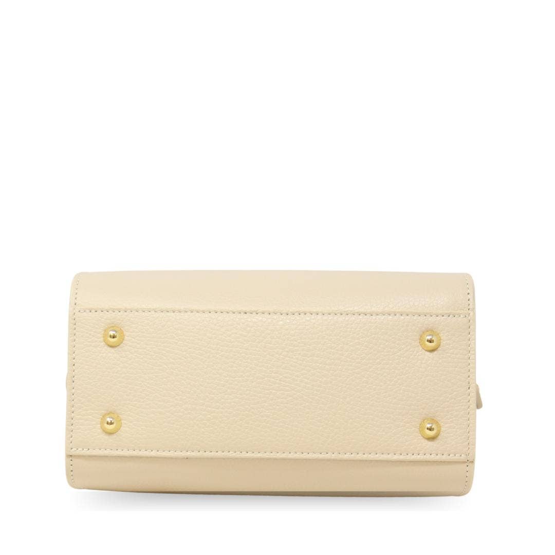 German Fuentes Handbags - GF0823 GENUINE ITALIAN LEATHER HANDLE AND CROSSBODY BAG: CAMEL