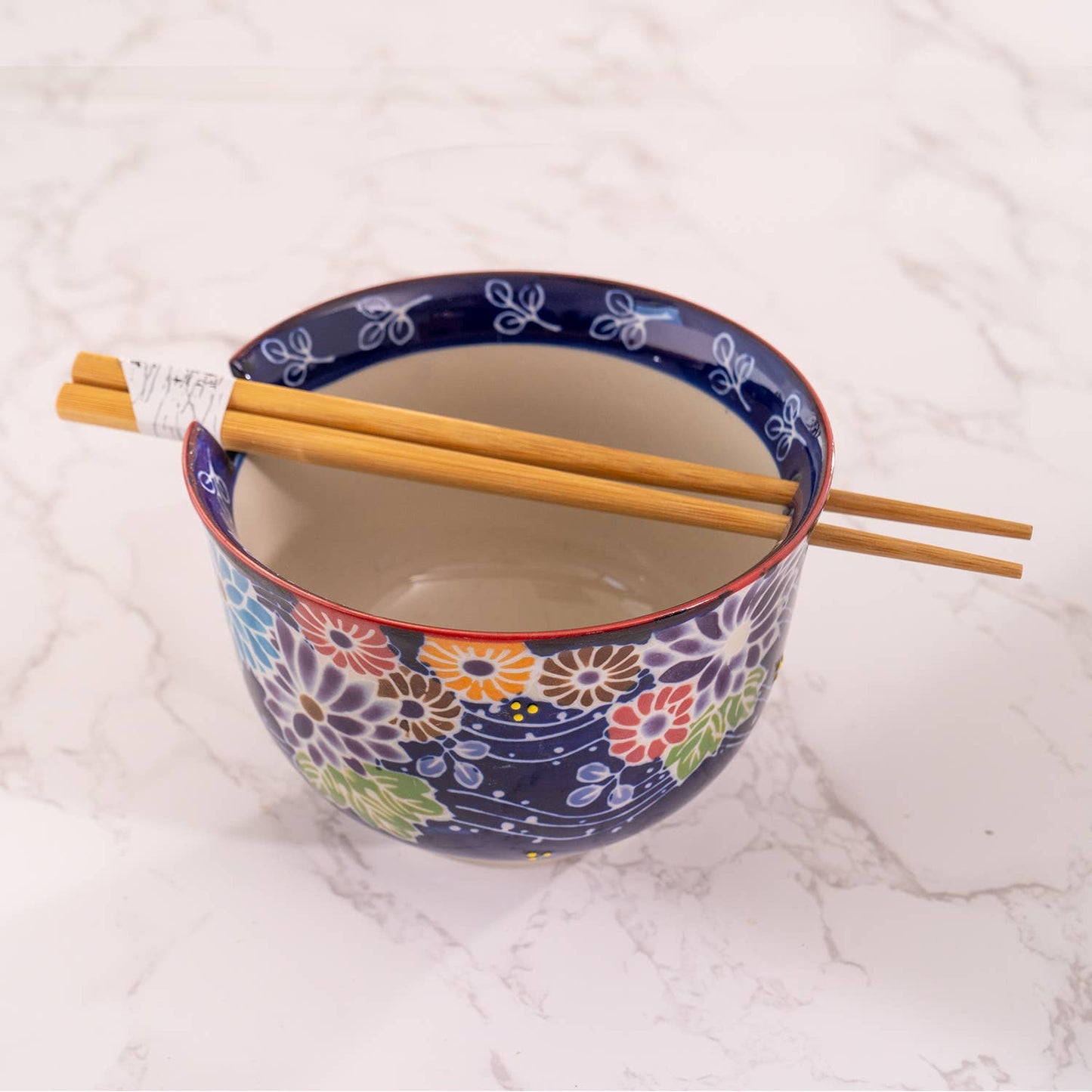 Urban Tokyo - Flora Mix Design 18oz 5.25"D Bowl With Chopsticks Set