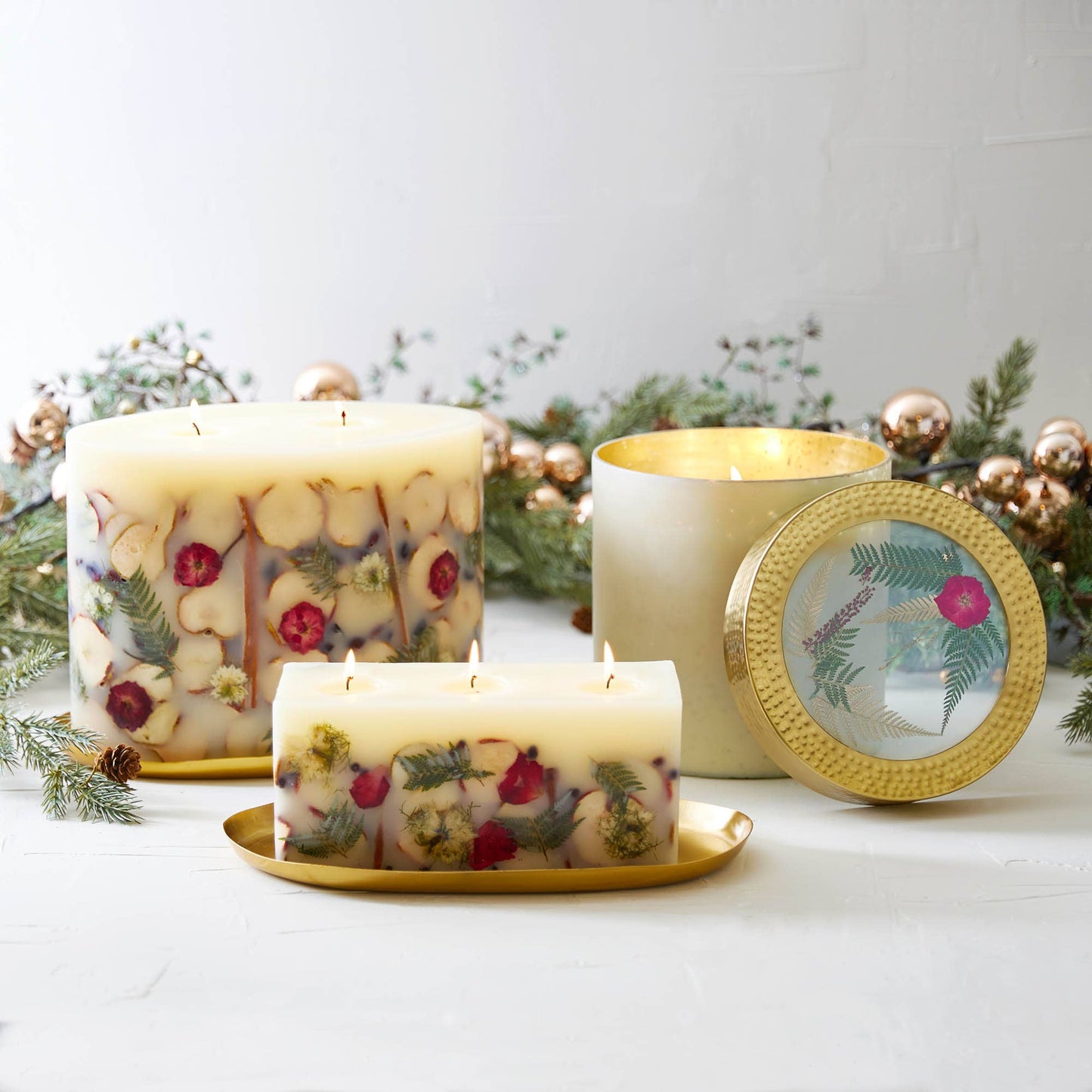 Rosy Rings - Brick Oval Gold Candle Plate