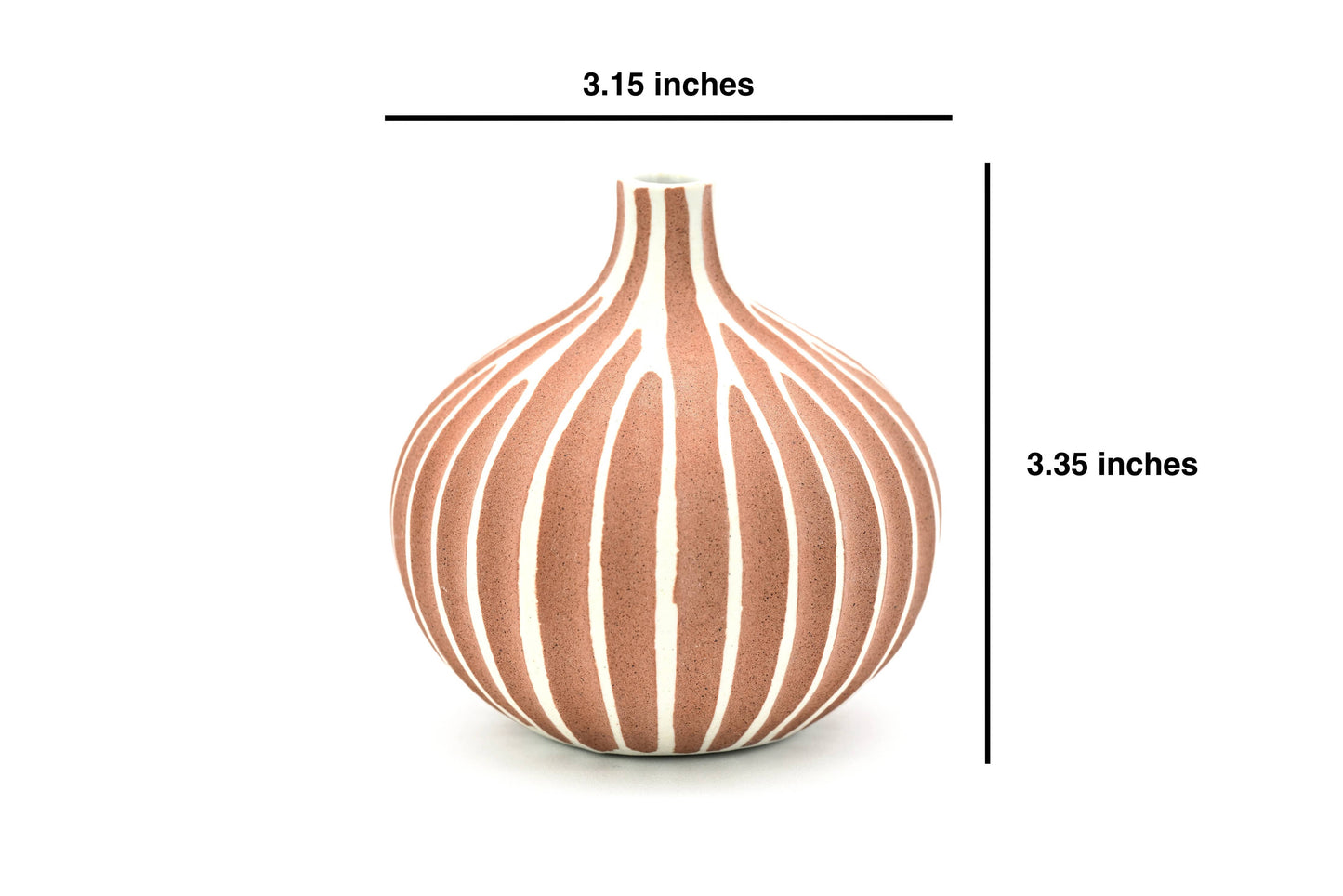 Art Floral Trading LLC - 524TERRA CONGO TINY L-Handcrafted Porcelain Bud Vase