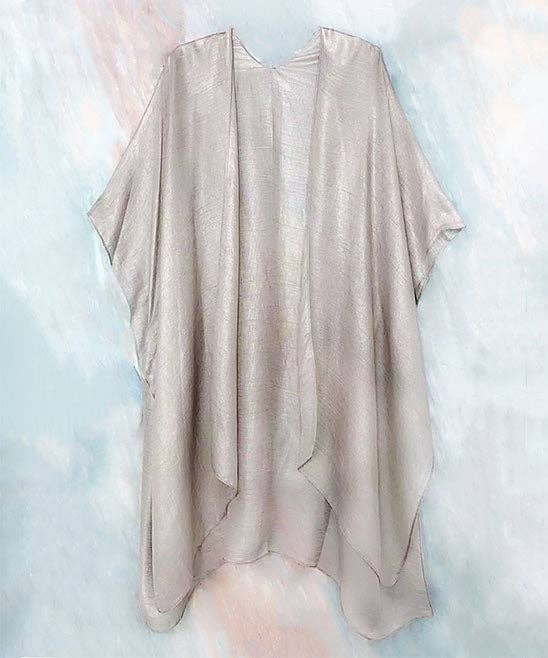 JC Sunny Fashion - JC062609 Sheer Kimono: Teal / One Size