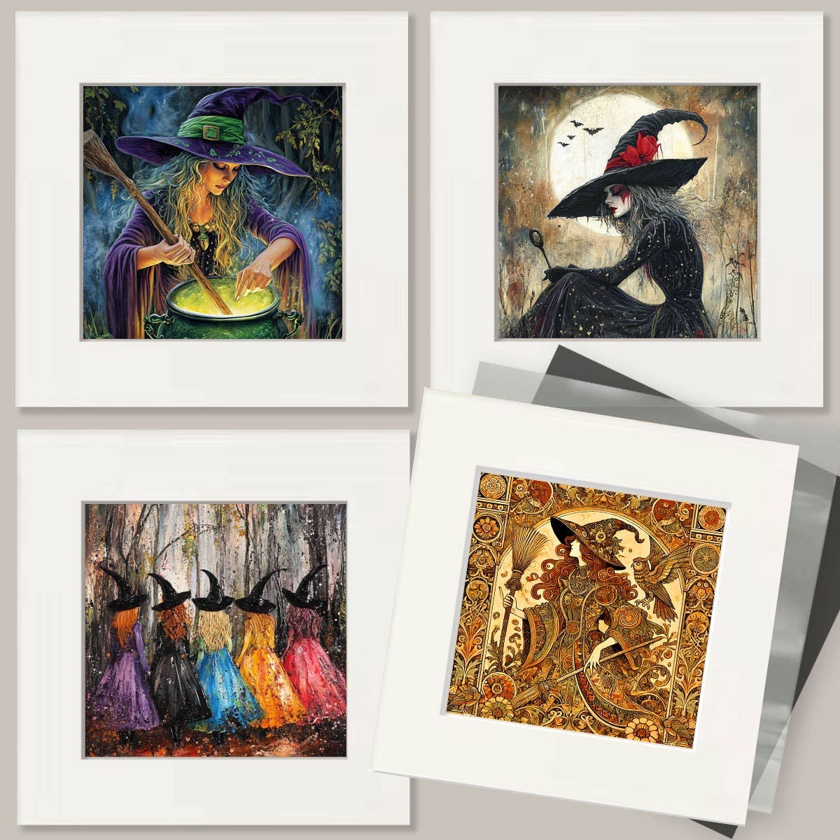 Mowbi - Fairy on a Wild Ride - Unicorn & Pegasus Wall Art Prints – 8″x10″ Artwork for 11″x14″ Frame