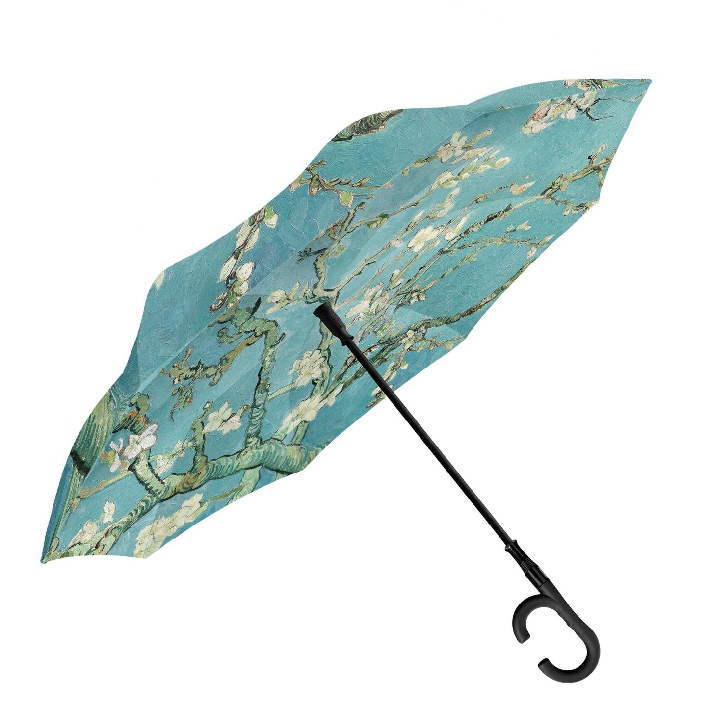 RainCaper - Van Gogh Almond Blossom Reverse Inverted Umbrella – Windproof, Hands-Free