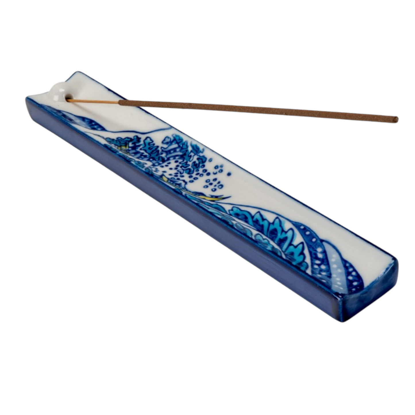 Urban Tokyo - Handpainted Ceramic Incense Holder 9 inch L Great Wave (1/72)