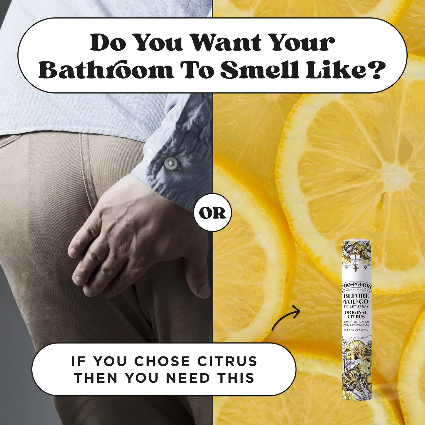 ~Pourri - Poo~Pourri Original Citrus 10mL Travel Size: Lemon + Bergamot + Lemongrass
